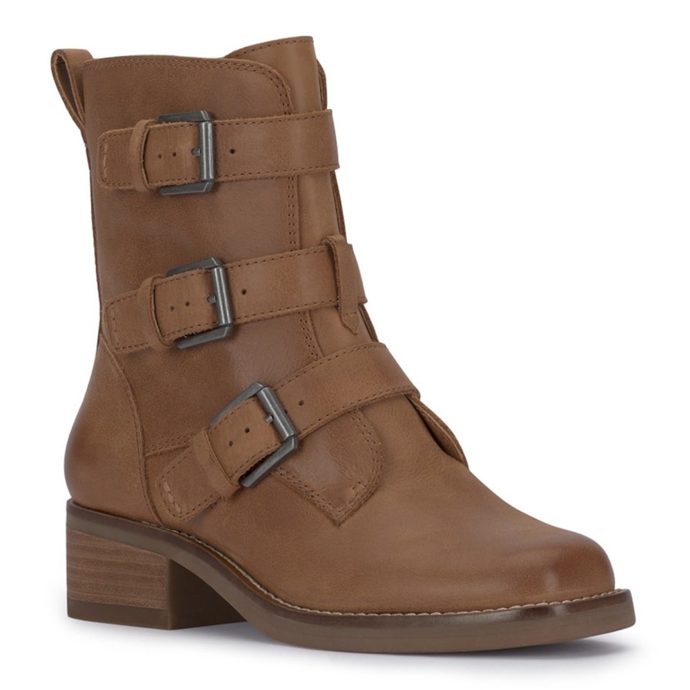 Lucky Brand Katriny Moto Boots, Brown Leather, Women's Size 10. New without tag.